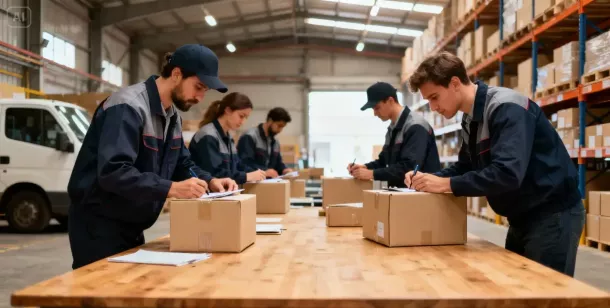 interior de un almacén ...